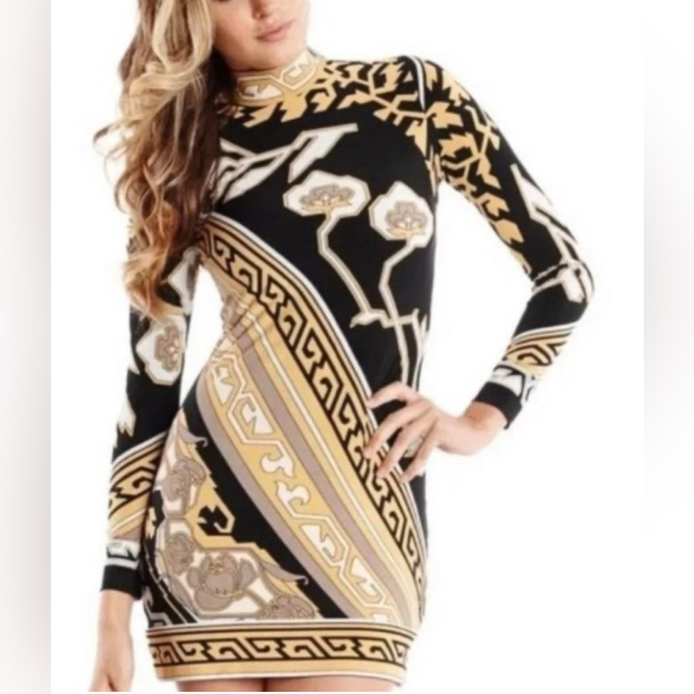 Marciano Divine Line Versace inspired Long Sleeve Tunic Dress XS